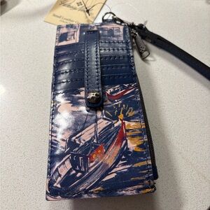 Patricia Nash Blue and Red Leather Wallet NWT